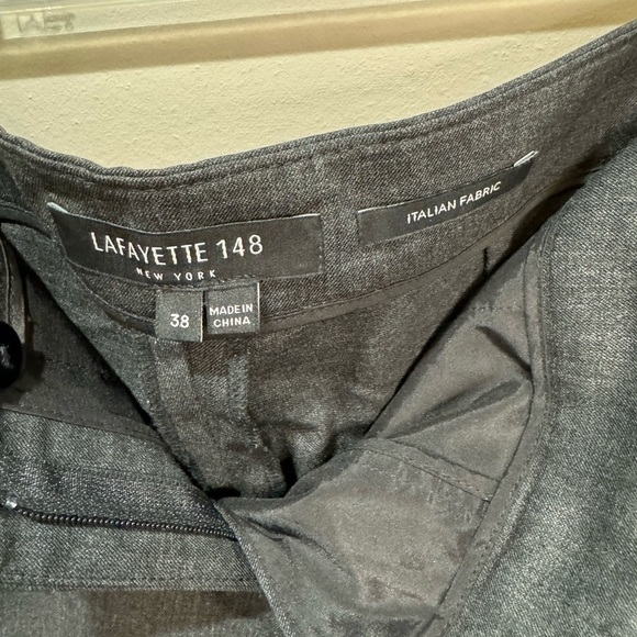 Lafayette 148 Manhattan Stretch Wool Slim Pants Charcoal Sz 38 - Picture 5 of 7